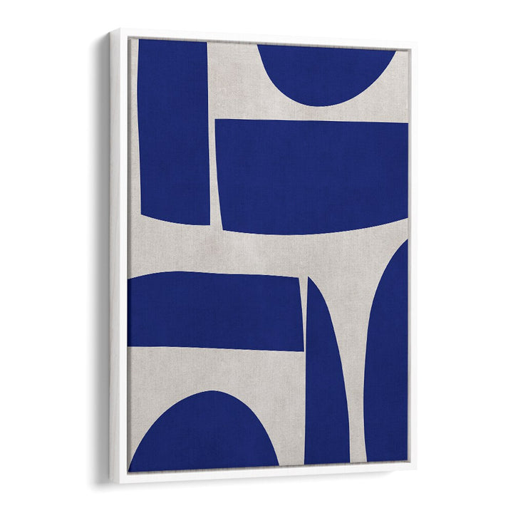 Modern CURVED SHAPES, GEOMETRIC ART PRINTS featuring elegant blue and neutral tones for stylish home decor.