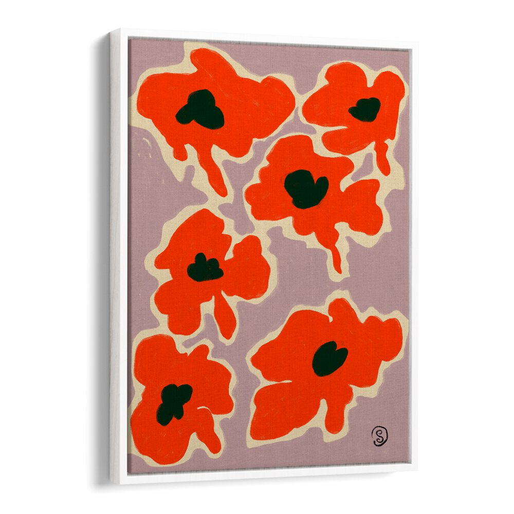 Vibrant POPPY, FLORAL FLOWER PAINTINGS featuring bold red blooms, perfect for enhancing your living space.