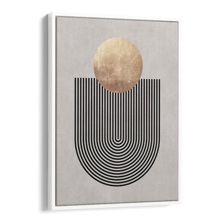 Modern geometric art print featuring bold lines and a golden circle, ideal for contemporary spaces. LINES AND CIRCLES XXI, GEOMETRIC ART PRINTS.