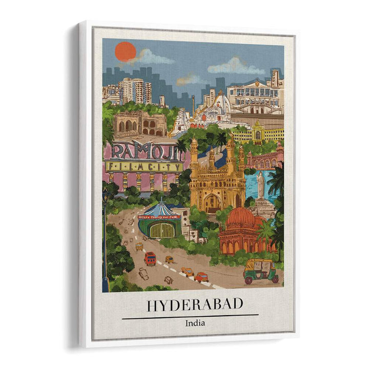 Explore the vibrant essence of Hyderabad with Saumya Agarwal's HYDERABAD, TRAVEL POSTERS, showcasing its rich culture.
