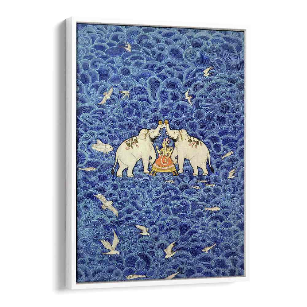 Elevate your decor with SHRI LAXMI, INDIAN ART PAINTINGS featuring elegant elephants in vibrant colors.