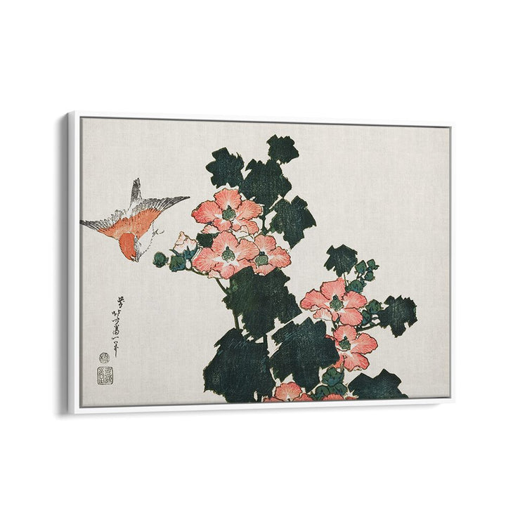 RED ROSES AND BIRD  , VINTAGE PAINTINGS