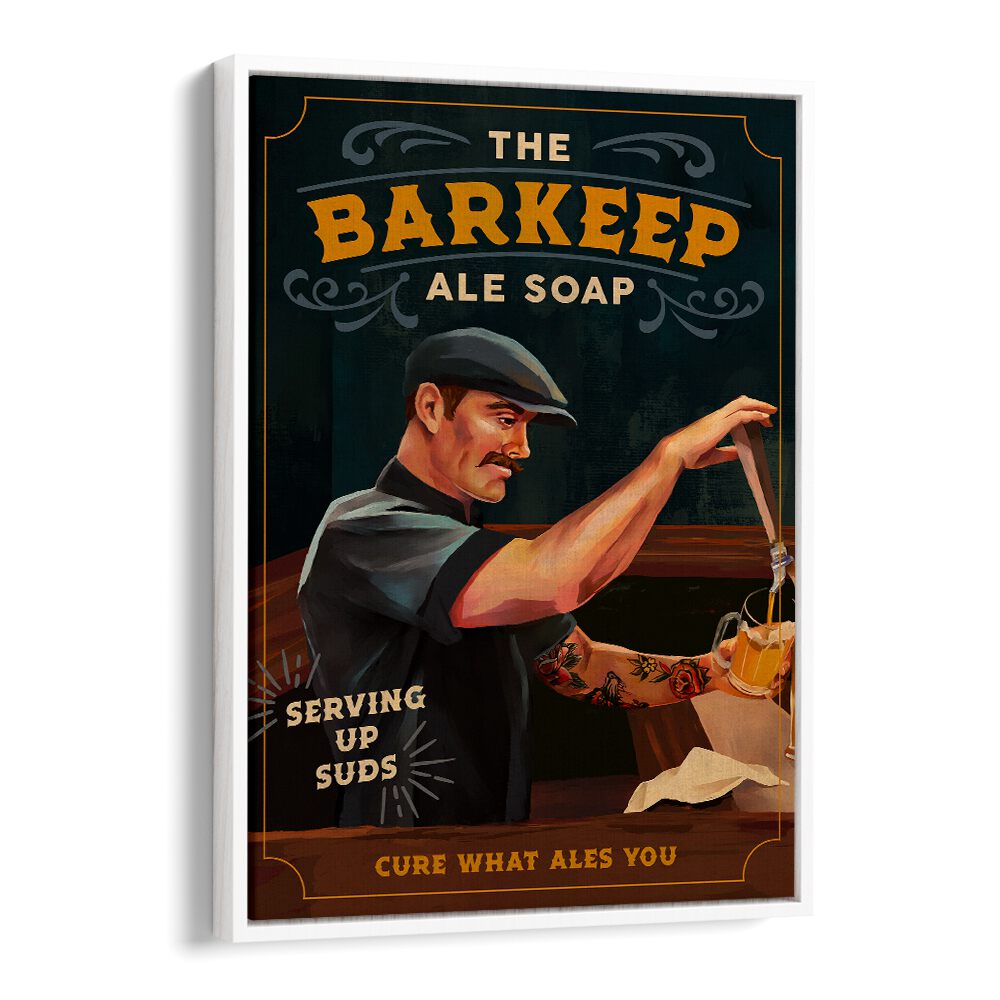 Elevate your space with BARKEEP SOAP art, adding vibrant style to any bar or café. Perfect for creative decor!