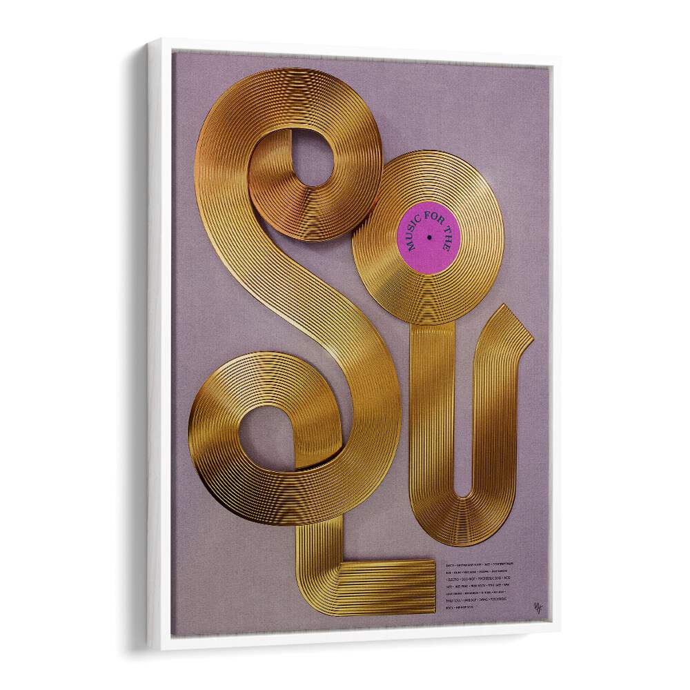 Stylish MUSIC FOR THE SOUL, MUSIC POSTERS featuring elegant gold design, perfect for uplifting any space.