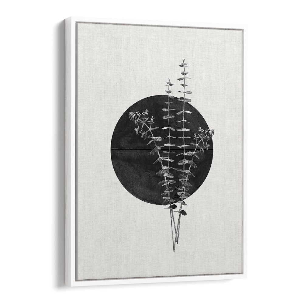 Stylish PLANT AND BLACK SUN, FLORAL FLOWER PAINTINGS artwork, enhancing contemporary home decor with bold elegance.