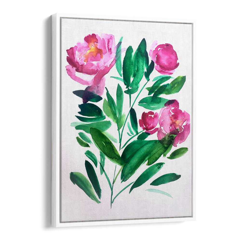 PEONIES III , FLORAL FLOWER PAINTINGS