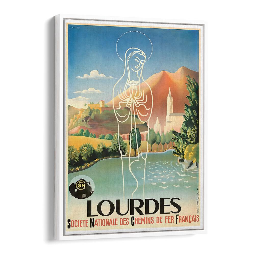 Vintage travel poster showcasing LOURDES, blending nostalgia and elegance for art lovers and travelers alike.