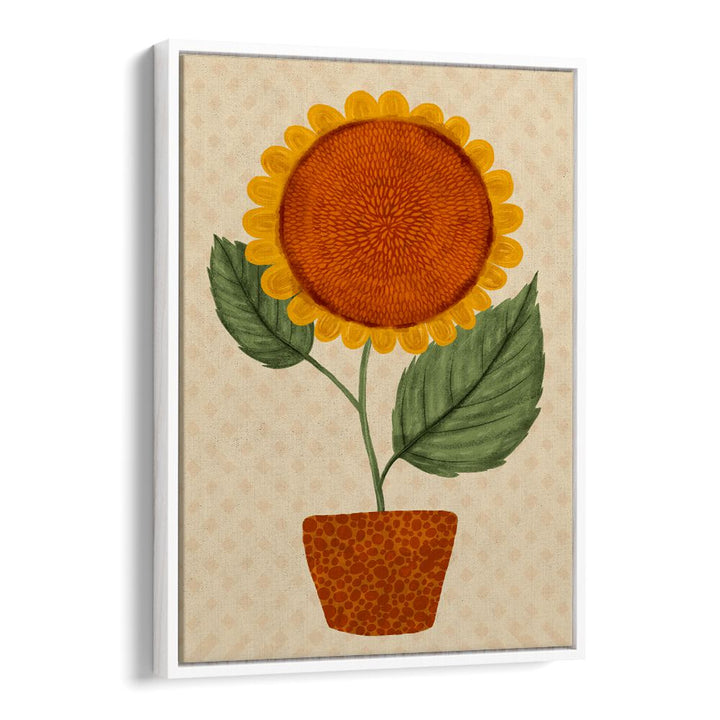 Bright sunflower pot in floral flower paintings, perfect for adding warmth to any space. Ideal home decor choice.