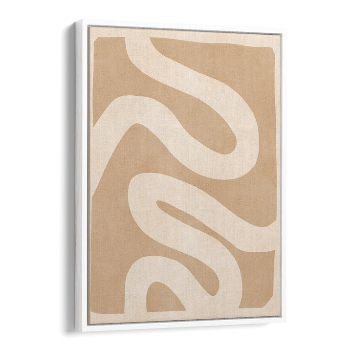 Stylish EXPRESSIVE LINES V, ABSTRACT PAINTINGS featuring flowing shapes in neutral tones, perfect for any modern decor.