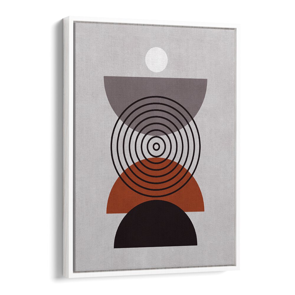 Modern LINES AND CIRCLES XI, BOHO ART PAINTINGS featuring geometric shapes in earthy tones, perfect for home decor.