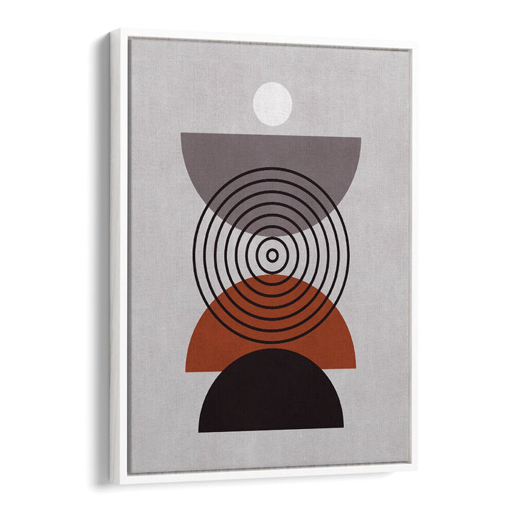 Modern LINES AND CIRCLES XI, BOHO ART PAINTINGS featuring geometric shapes in earthy tones, perfect for home decor.