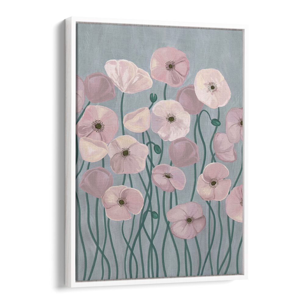 Delicate LIGHT POPPIES in soft hues create an enchanting display in this FLORAL FLOWER PAINTINGS artwork.