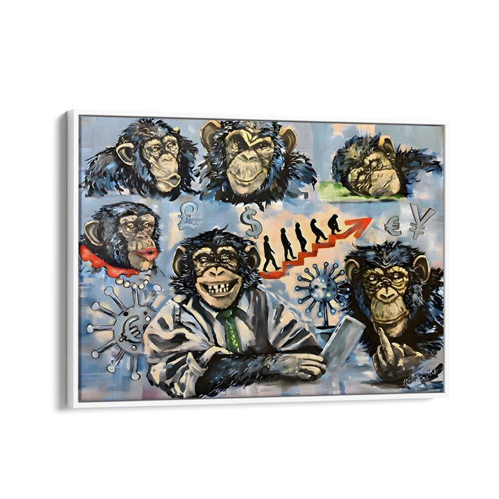 Colorful MEETING 2021 Comic Posters featuring artistic monkey illustrations, perfect for creative spaces.