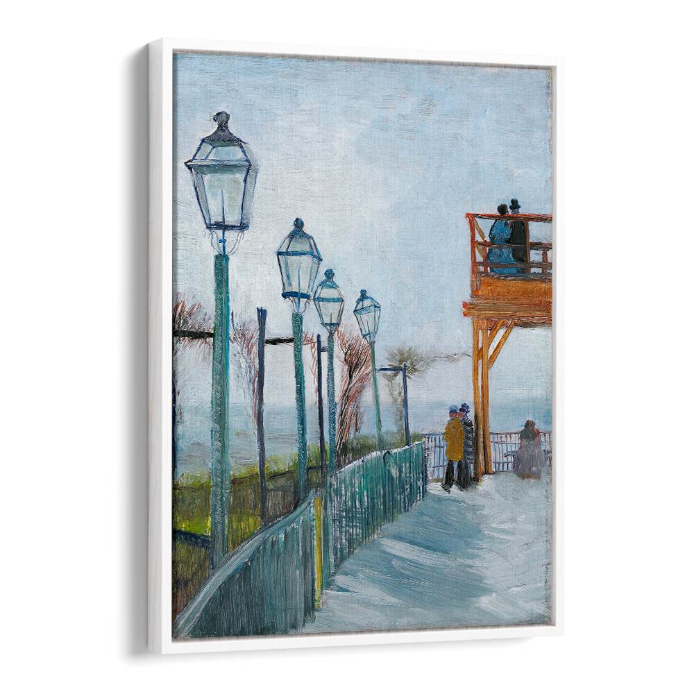 TERRACE AND OBSERVATION DECK AT THE MOULIN DE BLUTE-FIN, MONTMARTRE (1887),  VINTAGE PAINTINGS