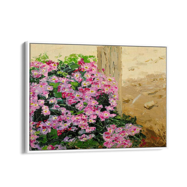 Vibrant WILD CHRYSANTHEMUM CANVAS, FLORAL FLOWER PAINTINGS with lush pink blooms, perfect for home decor.