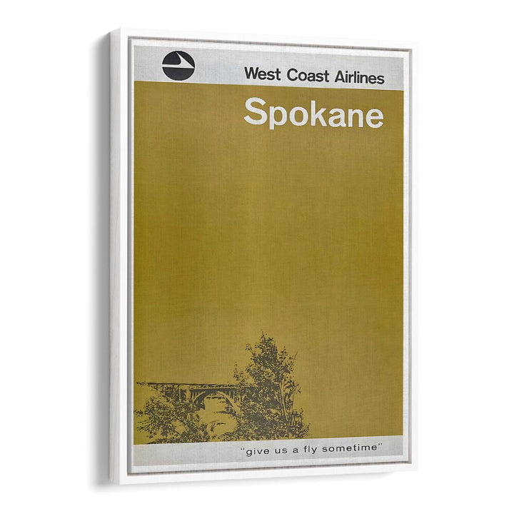 West Coast Airlines Vintage Travel Posters showcasing Spokane, a nostalgic piece for aviation enthusiasts.