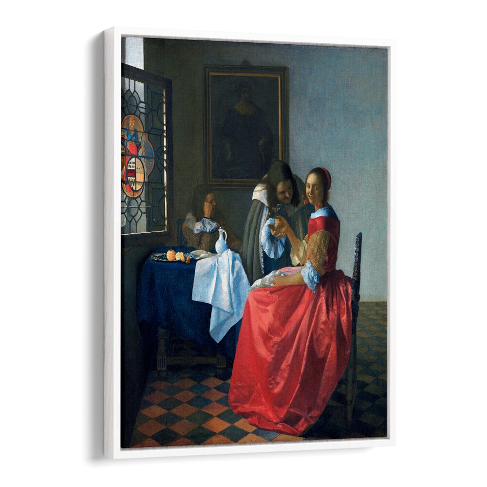 THE GIRL WITH GLASS  , VINTAGE PAINTINGS