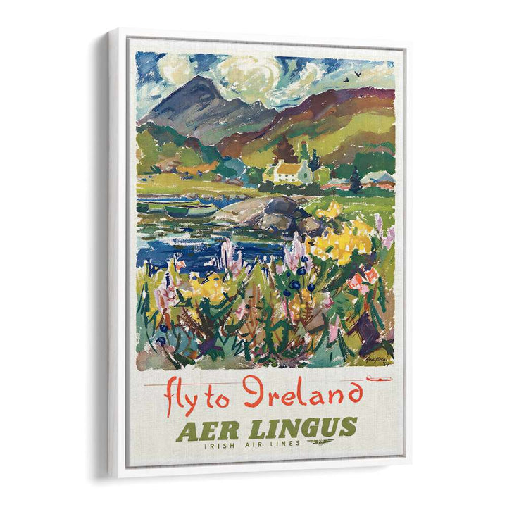 Beautiful FLY TO IRELAND, VINTAGE TRAVEL POSTERS featuring lush landscapes and iconic scenery from Aer Lingus.