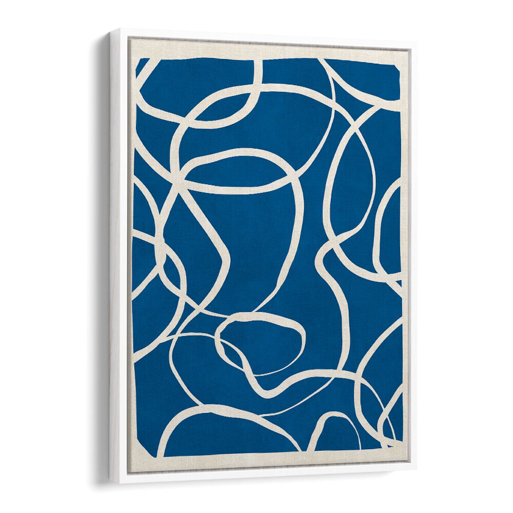 Vibrant blue and white design from the EXPRESSIVE LINES IX, ABSTRACT PAINTINGS collection, perfect for creative spaces.