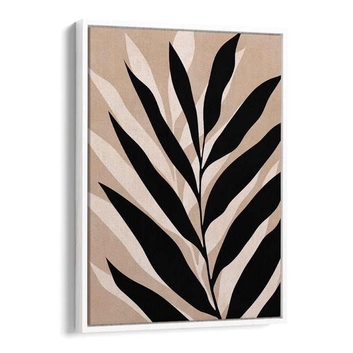 Stylish TROPICAL II, BOHO ART PAINTINGS featuring bold black leaves on a neutral background, perfect for home decor.