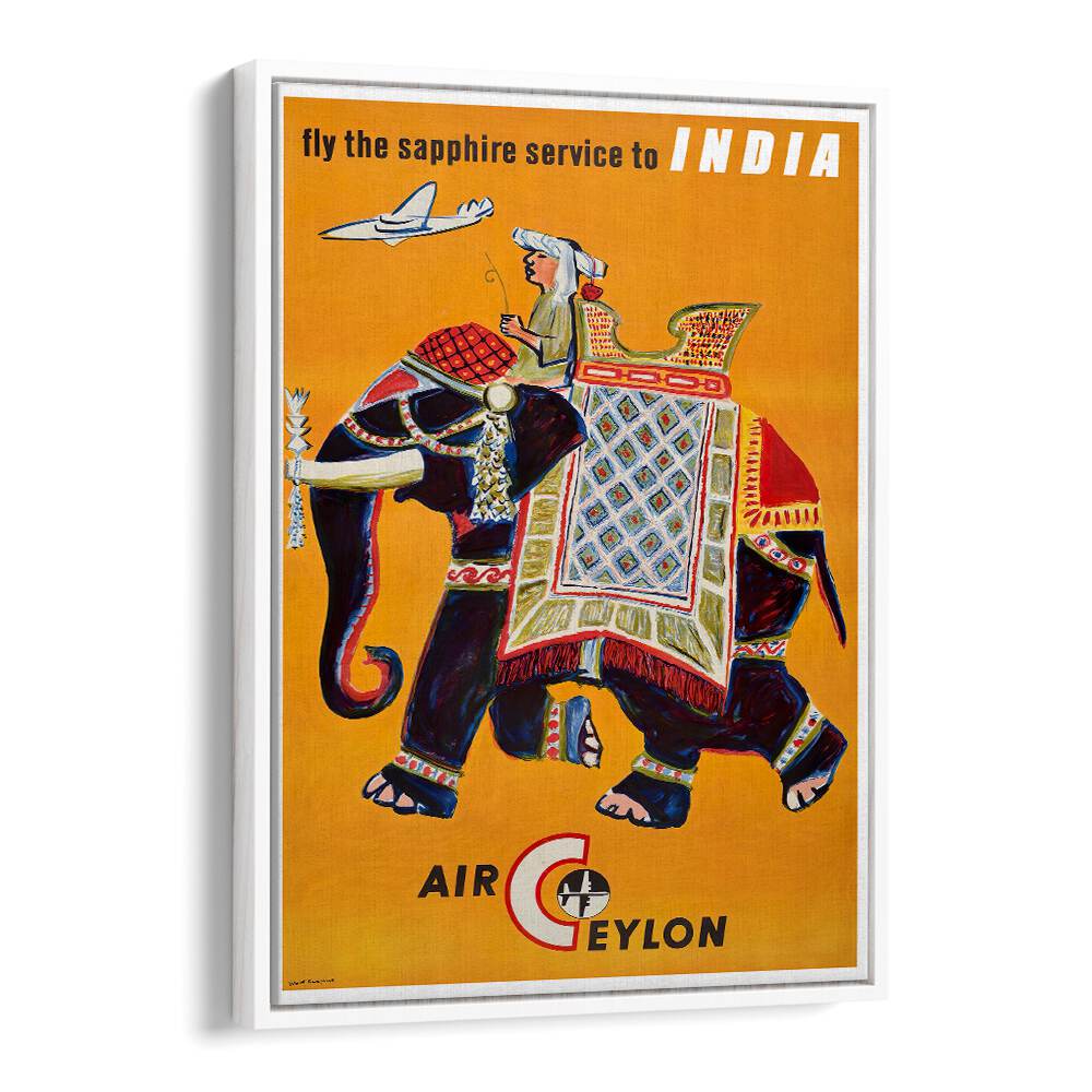 Discover the charm of AIR CEYLON, VINTAGE TRAVEL POSTERS featuring an elephant and vibrant colors for nostalgic decor.
