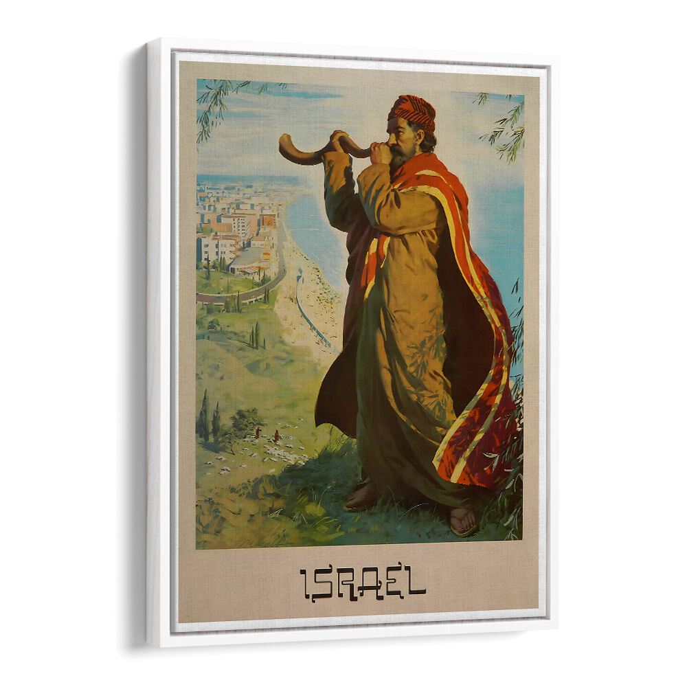 Vintage travel poster showcasing Israel, highlighting its culture and landscapes. Perfect for decor and inspiration.