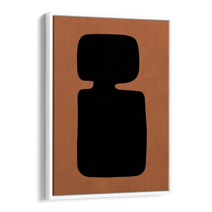 Bold black silhouette on warm earth tones, showcasing TRIBAL SHAPES XVIII, GEOMETRIC ART PRINTS for vibrant decor.
