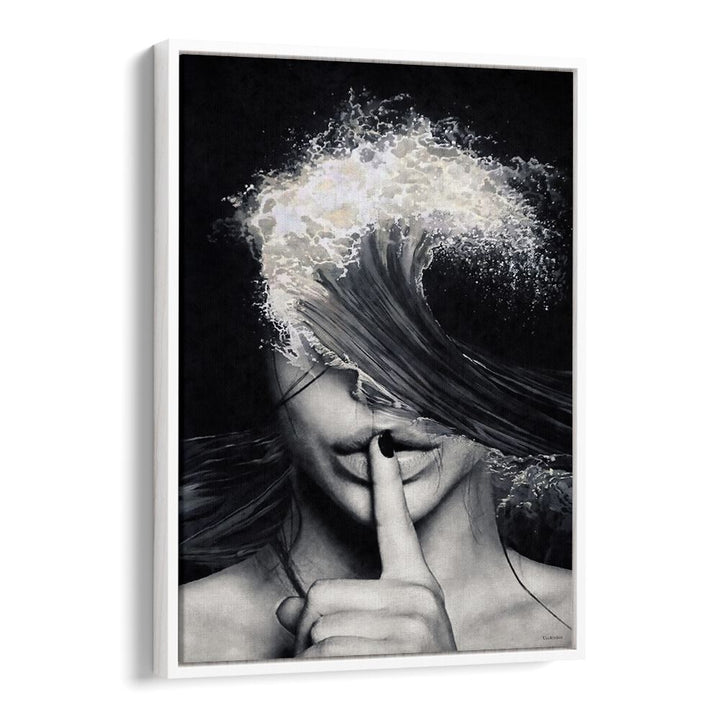 Surreal art print "Secrets and Waves" blends dream and reality, showcasing Underdott's enchanting style.