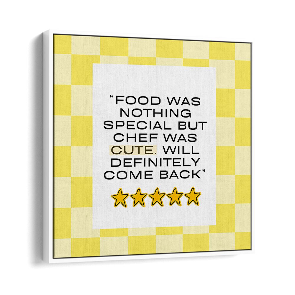 Brighten your kitchen with our CUTE CHEF-YELLOW, QUOTES poster featuring adorable designs and inspiring words.