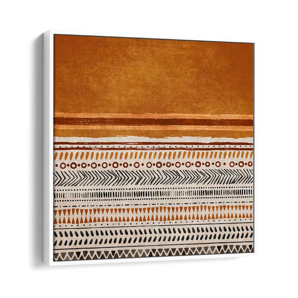 Vibrant KILIM TURUNCU II, BOHO ART PAINTINGS by Emel Tunaboylu, showcasing intricate patterns on premium canvas.