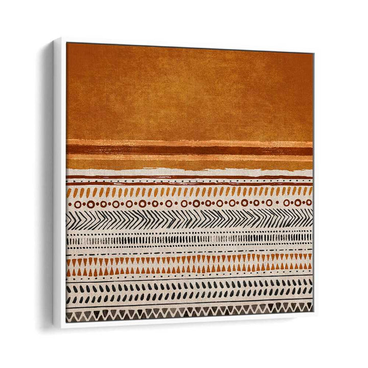 Vibrant KILIM TURUNCU II, BOHO ART PAINTINGS by Emel Tunaboylu, showcasing intricate patterns on premium canvas.