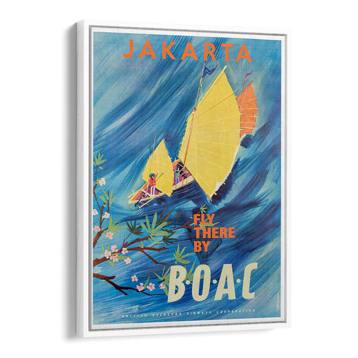Colorful JAKARIA Vintage Travel Posters showcase Jakarta's charm, perfect for home or office decor. Explore nostalgia today!