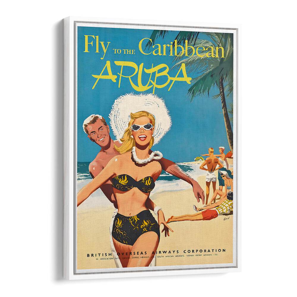 Vibrant ARUBA I, VINTAGE TRAVEL POSTERS depict the allure of Aruba's beaches and culture, perfect for home decor.