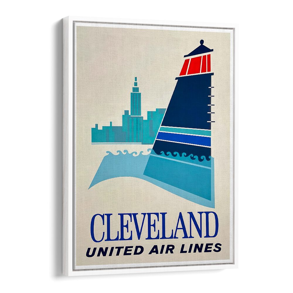 CLEVELAND AIR LINES, VINTAGE TRAVEL POSTERS showcase a retro design celebrating air travel nostalgia and adventure.