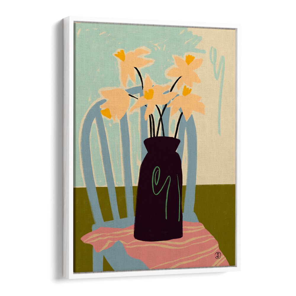 Bright and elegant DAFFODILS, VIBRANT art print adding color and charm to any space, perfect for home decor.