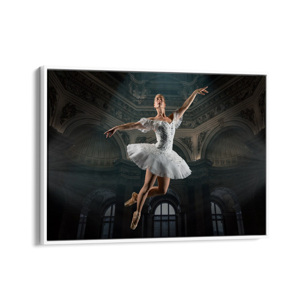Elegant ballerina captured in mid-leap, showcasing the surreal beauty of BALLERINA BLANCE, PHOTOGRAPHY PRINTS.