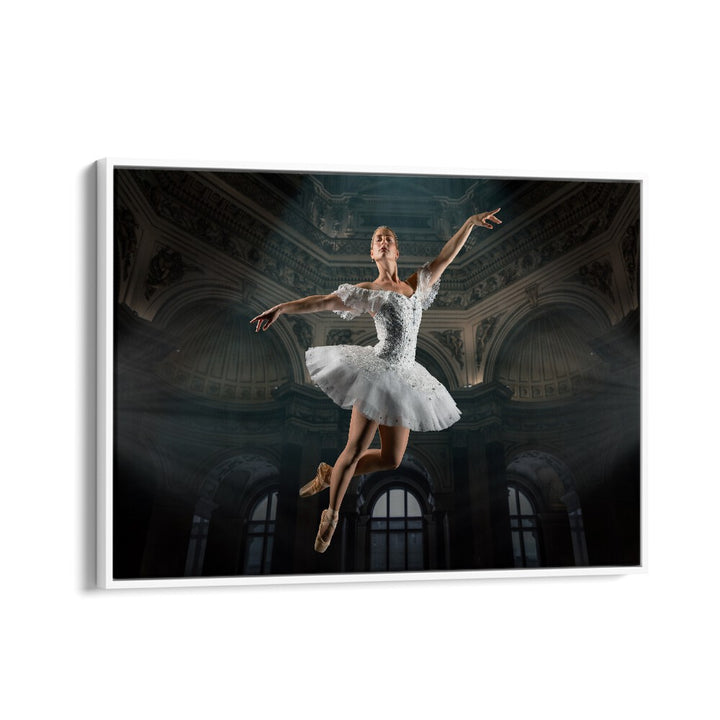 Elegant ballerina captured in mid-leap, showcasing the surreal beauty of BALLERINA BLANCE, PHOTOGRAPHY PRINTS.