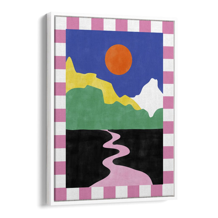 Vibrant PINK ROAD, LANDSCAPE PAINTINGS by Elena Ristova, perfect for enhancing your living space with color.