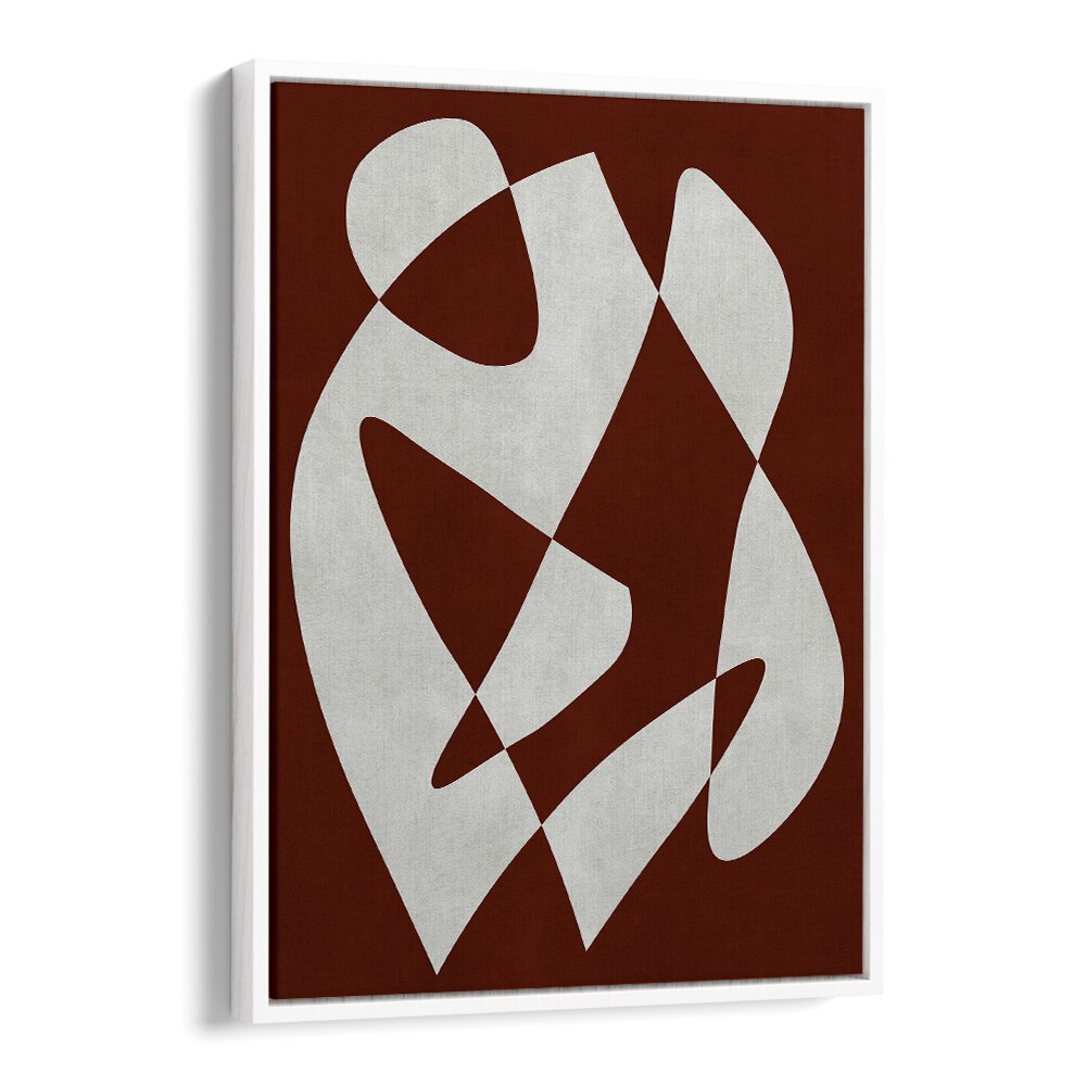 Geometric MODERN SHAPES, ABSTRACT PAINTINGS on a rich brown background, adding contemporary elegance to any space.