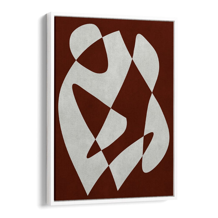 Geometric MODERN SHAPES, ABSTRACT PAINTINGS on a rich brown background, adding contemporary elegance to any space.