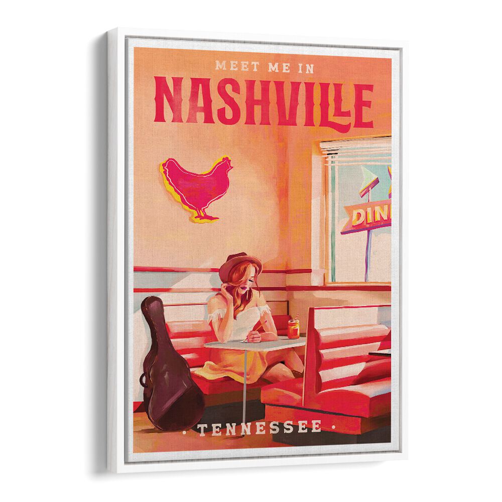 Nashville Tennessee Redhead, Bar art captures the vibrant spirit of music and Southern charm in a stunning poster.