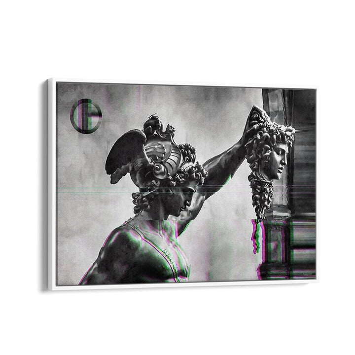Striking PERSEUS HEAD OF MEDUSA, ALTERED ART PRINTS by Underdott enhances any decor with mythological allure.