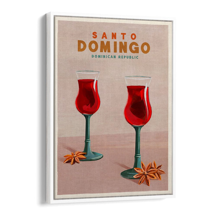 Vibrant SANTO DOMINGO COCKTAIL, BAR art featuring elegant glasses, perfect for enhancing your bar space.