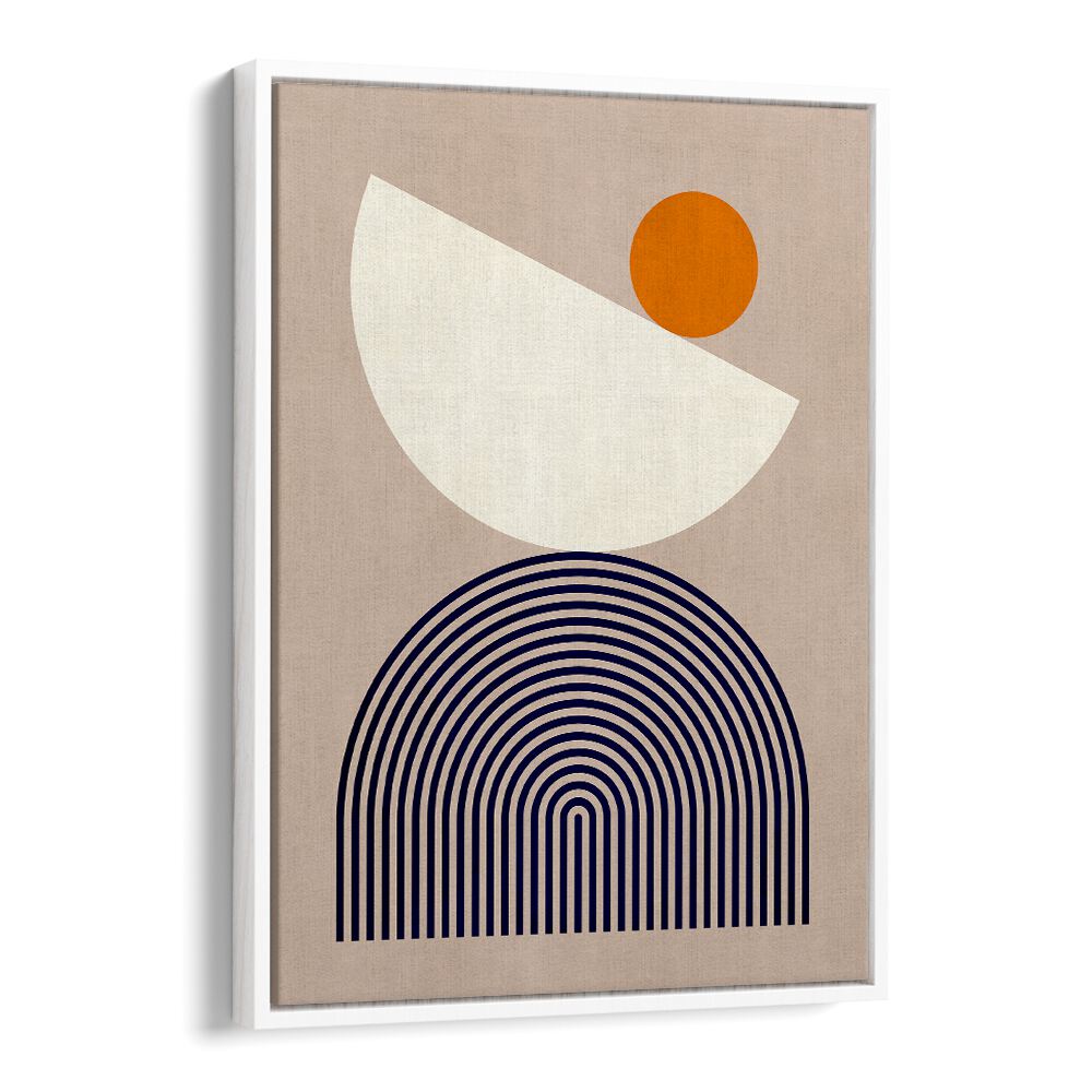 Elegant SEMICIRCLES, GEOMETRIC ART PRINTS showcasing modern design with circles and arches on a textured background.
