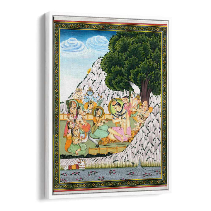 Vibrant LORD SHIVA TAKING BHANG, INDIAN ART PAINTINGS showcasing spirituality and creativity in rich colors.