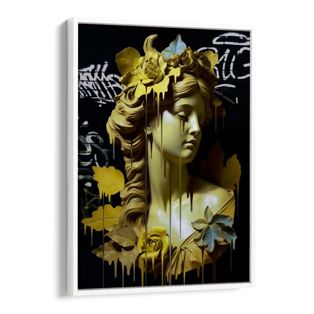 VANDAL HELENA, ALTERED ART PRINTS by DIKHOTOMY features a striking statue with bold colors and urban flair.