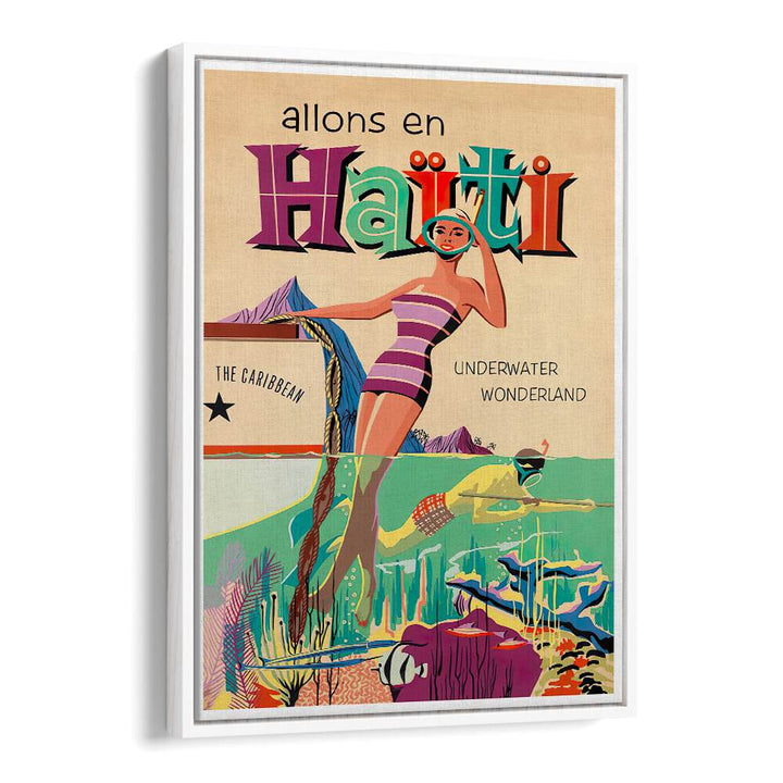 ALLONS EN HAITI Vintage Travel Posters showcase vibrant art, capturing Haiti's beauty and culture for your decor.