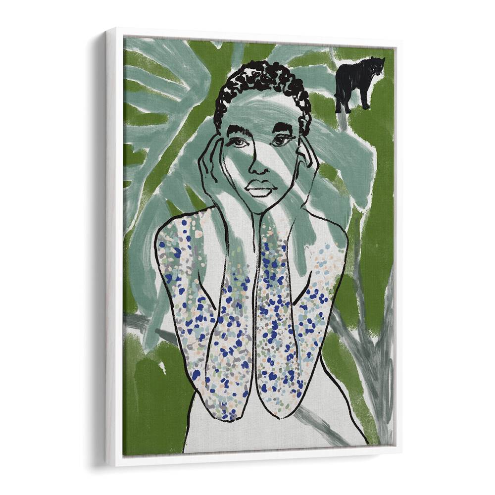 Vibrant artwork from JUNGLE ZONE, PORTRAITS showcases the beauty of human form amidst lush jungle aesthetics.