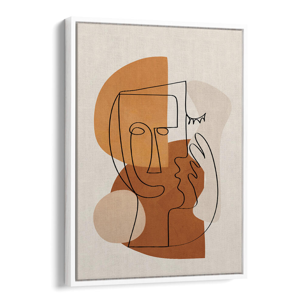 ABSTRACT CLAY FACES I , BOHO ART PAINTINGS