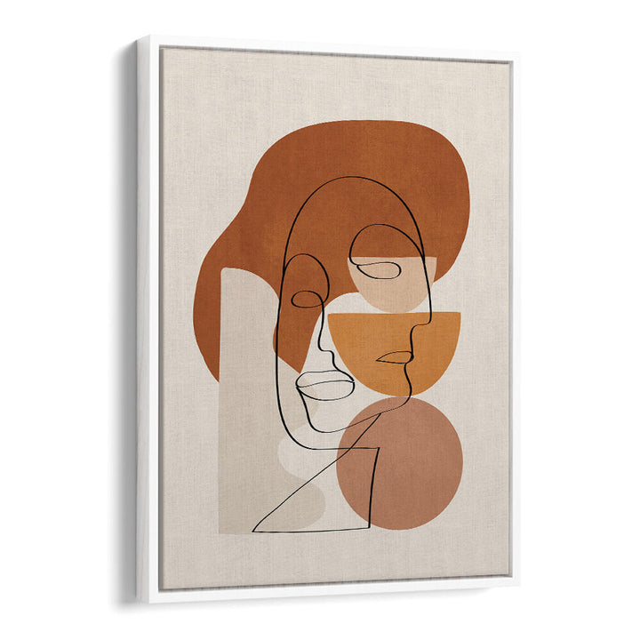 ABSTRACT CLAY FACES II , BOHO ART PAINTINGS